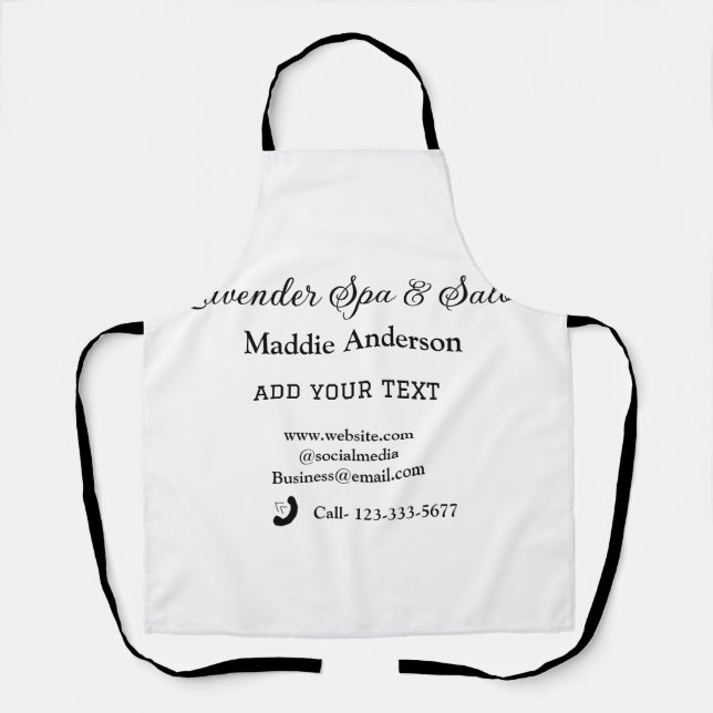 travel spa salon guest information vacation beach  apron (Front)