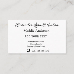travel spa salon guest information vacation beach  business card