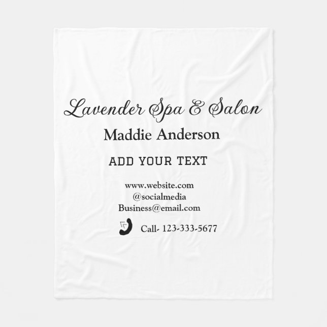 travel spa salon guest information vacation beach  fleece blanket (Front)