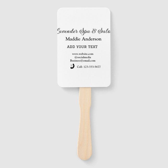 travel spa salon guest information vacation beach  hand fan (Front)