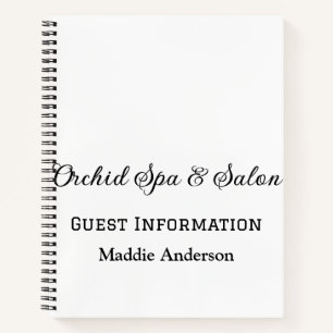 travel spa salon guest information vacation beach notebook
