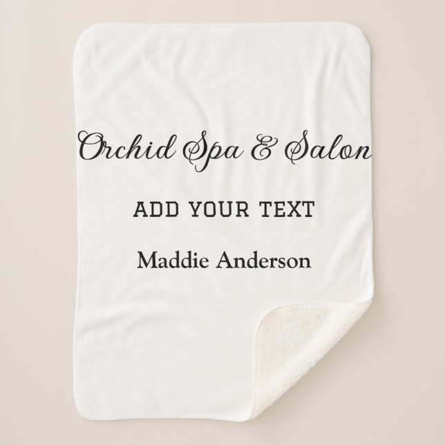 travel spa salon guest information vacation beach  sherpa blanket (Front)