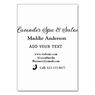 travel spa salon guest information vacation beach table number