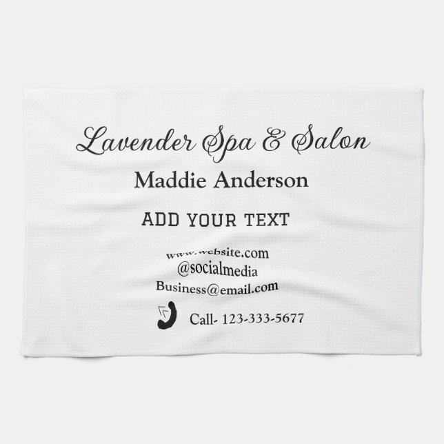 travel spa salon guest information vacation beach  tea towel (Horizontal)