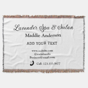 travel spa salon guest information vacation beach throw blanket