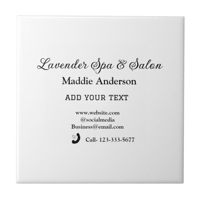 travel spa salon guest information vacation beach  tile (Front)