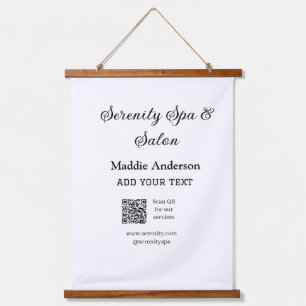 Travel spa salon scan QR for services website beac Hanging Tapestry