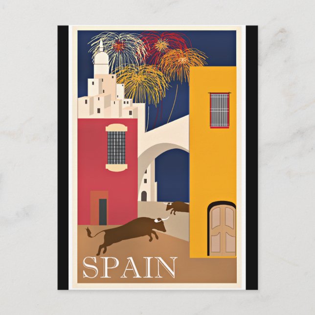 Travel Spain, vintage travel, Postcard (Front)
