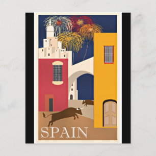Travel Spain, vintage travel poster Postcard