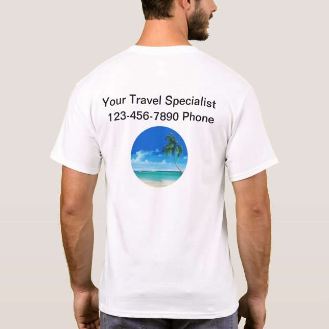 Travel Specialist Business Logo Work Shirts (Back)