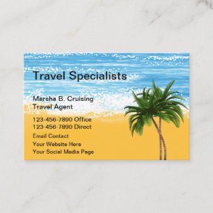Travel Specialist Tropical Theme Business Card
