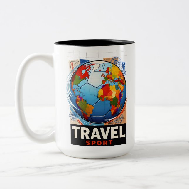 Travel sports Two-Tone coffee mug (Left)