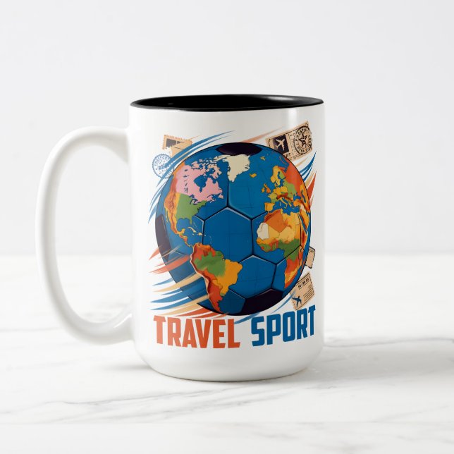 Travel sports Two-Tone coffee mug (Left)