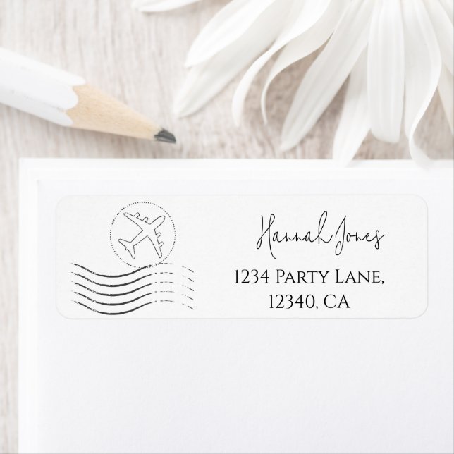 Travel stamp theme Return Address Labels (Insitu)