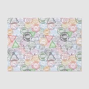 Travel Stamps  Tissue Paper