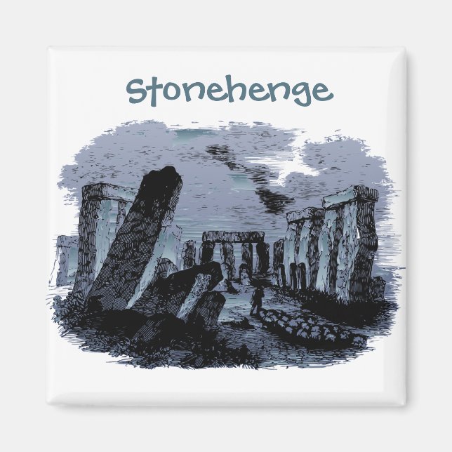 Travel |Stonehenge Portrait Custom Text Fridge Magnet (Front)
