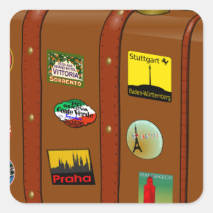 Travel Suitcase Square Sticker