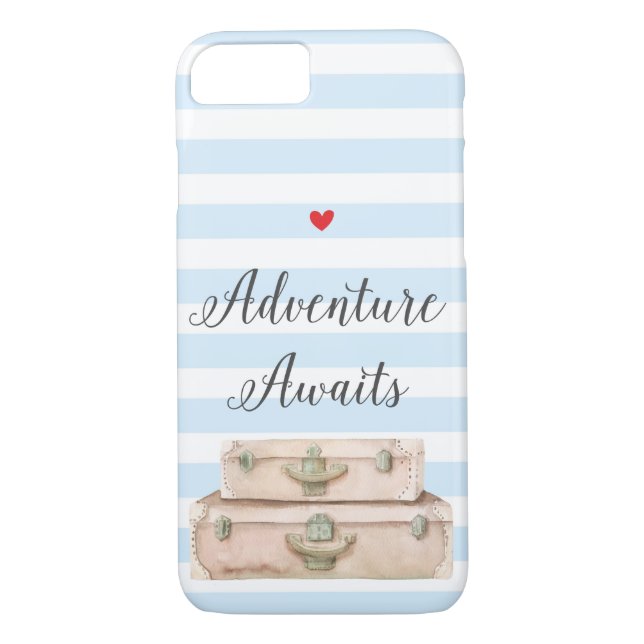 Travel Suitcases iPhone 8 Case - Adventure Awaits (Back)