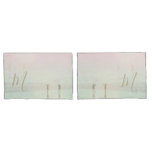 Travel Summer Surfers Beach Pink Mist Monogram Pillowcase