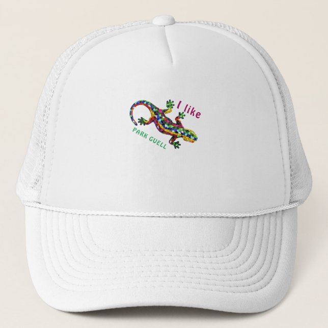 Travel T-Shirt I Love PARK GUELL. gift tee Trucker Hat (Front)