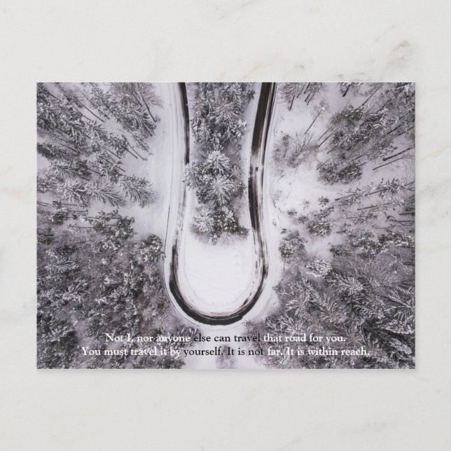 "Travel That Road for You" Motivational Quote Postcard (Front)