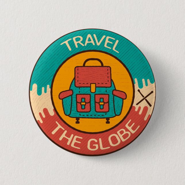 Travel The Globe | Backpacking | Backpacker 6 Cm Round Badge (Front)