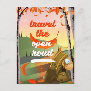 Travel the open road Backpacking Postcard