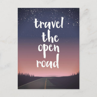 Travel the open road postcard