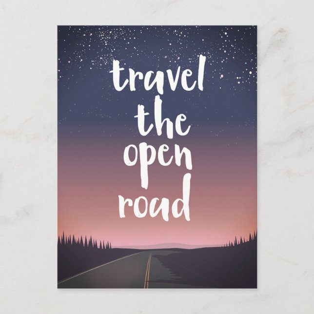 Travel the open road postcard (Front)