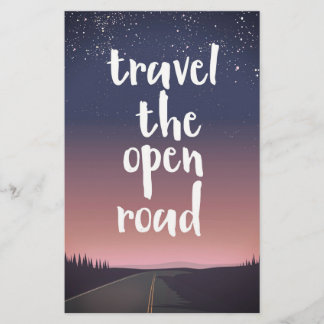 Travel the open road stationery