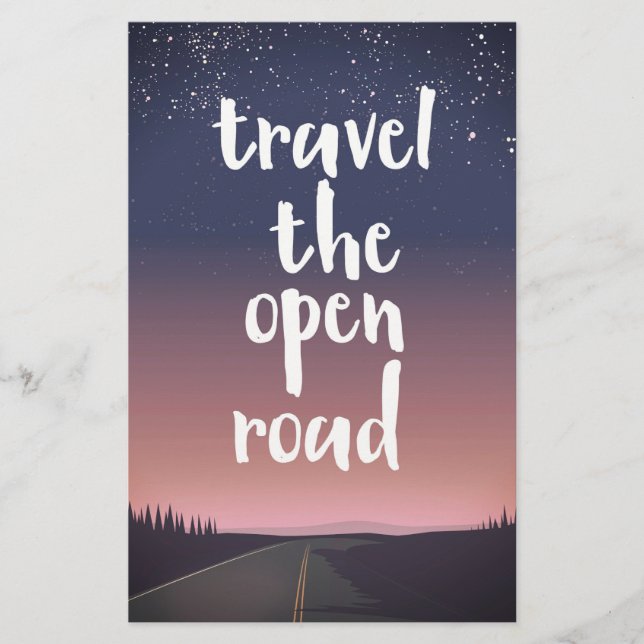 Travel the open road stationery (Front)
