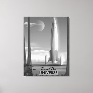 Travel the Universe Mono ( limited edition print) Canvas Print