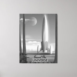 Travel the Universe Mono ( limited edition print) Canvas Print