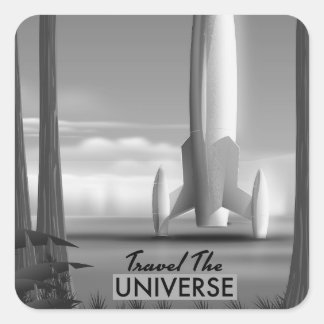 Travel the Universe Mono ( limited edition print) Square Sticker