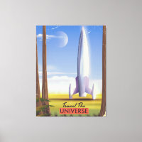 Travel the Universe retro space art.