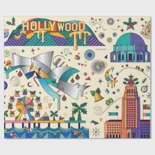 Travel The USA, Allegory of Los Angeles Wrapping Paper