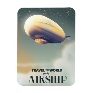 Travel the world by Airship Magnet