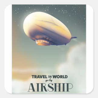 Travel the world by Airship Square Sticker