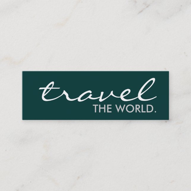 travel the world. (colour customisable) mini business card (Front)