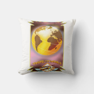 Travel the World Golden Globe Cushion