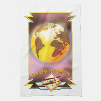 Travel the World Golden Globe Tea Towel
