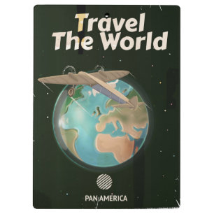 Travel the World Science fiction vintage poster Clipboard