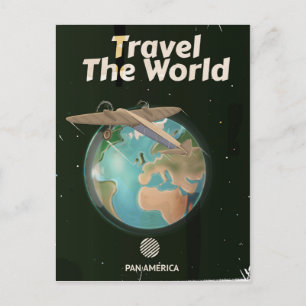 Travel the World Science fiction vintage poster Postcard