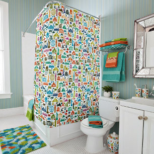 Travel the world shower curtain