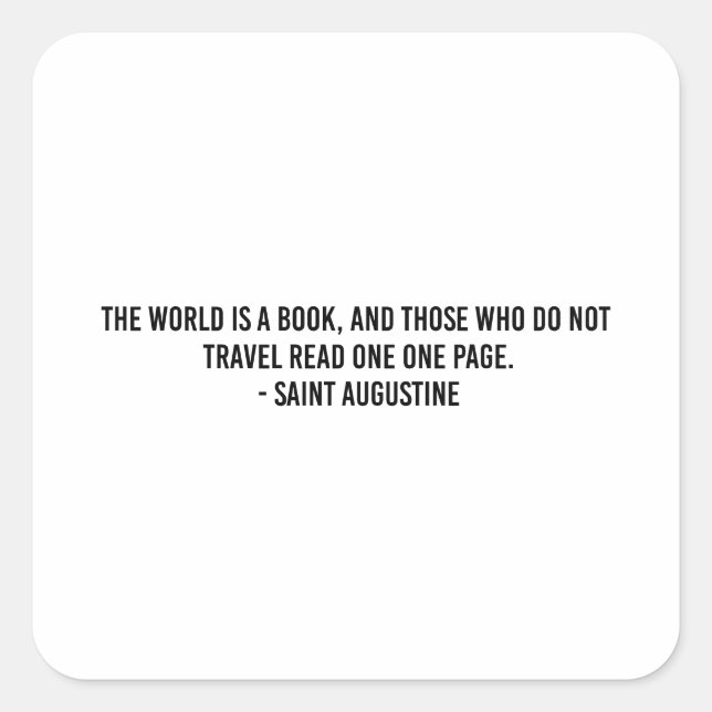 Travel the world typography square sticker (Front)