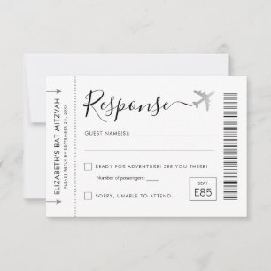 Travel Theme Boarding Pass Ticket Party RSVP Card