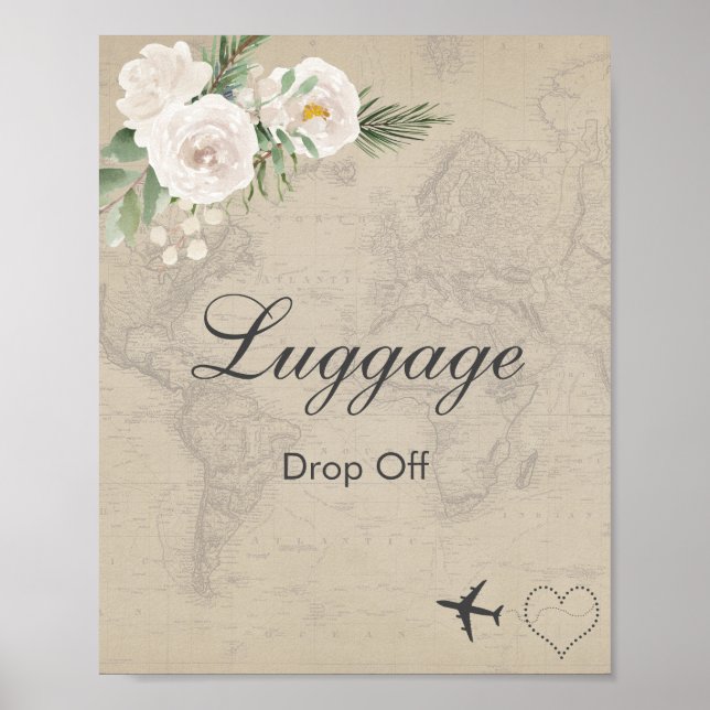 Travel theme bridal shower Luggage Drop Off  Poster (Front)