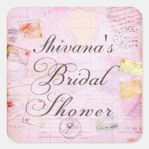 Travel Theme Bridal Shower stickers