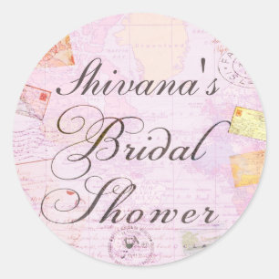 Travel Theme Bridal Shower stickers