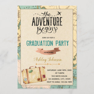 Travel Theme Graduation Invitation